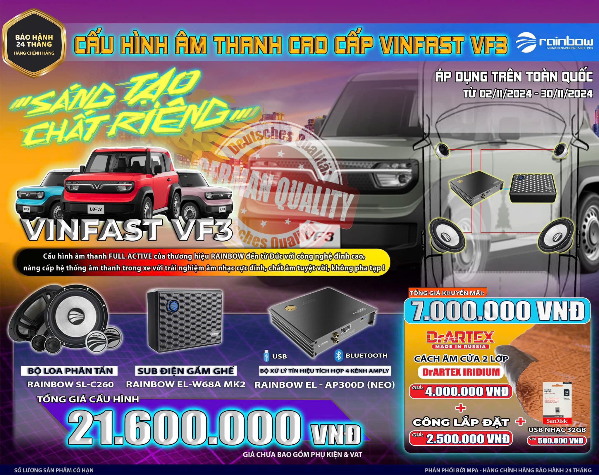Nâng cấp Âm thanh Vinfast VF3