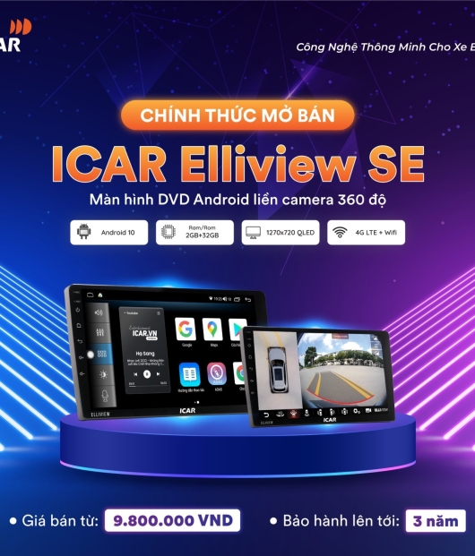 MÀN HÌNH ICAR ELLIVIEW SE LIỀN CAMERA 360 - CÔNG NGHỆ THÔNG MINH